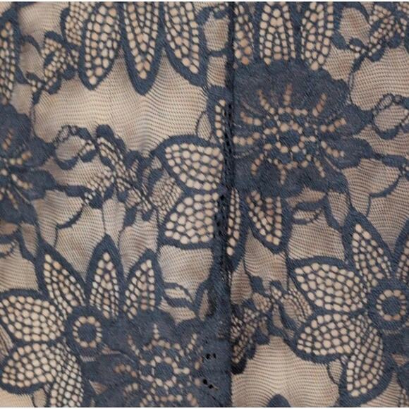 Sheer Floral Lace Silk Mini Lingerie Slip Dress 36B Fairy Grunge Whimsigoth Y2K - Picture 3 of 7